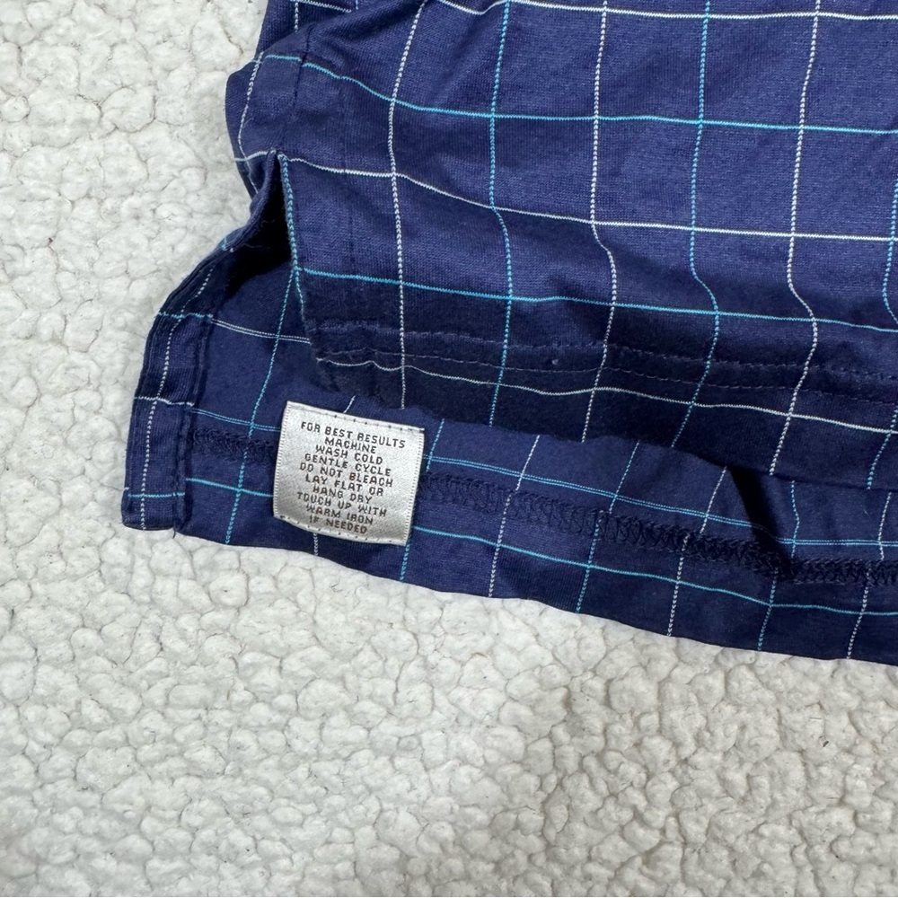 Peter Millar Navy Blue Plaid Checkered Short Sleeve Golf Polo Shirt Men's XXL - Picture 4 of 5